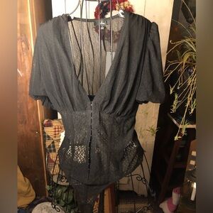 NWT sexy black bustier bodysuit Large LULUS